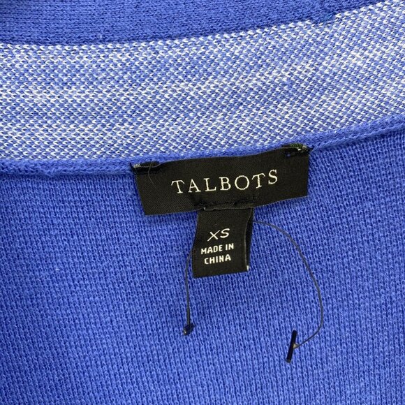 Talbots Sweater Womens Extra Small Blue Open Cardigan Stretch Knit Pocket Casual - Picture 6 of 10
